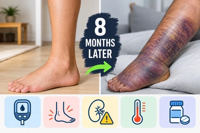 En la panadería su pierna se veía bien, pero 2 semanas después de un rasguño contra el borde de una silla, el tejido ya se estaba MURIENDO detrás de esos resultados perfectos.